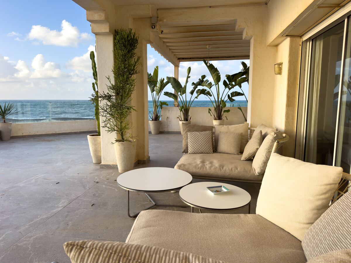 Terrasse de l'appartement avec vue sur le spot