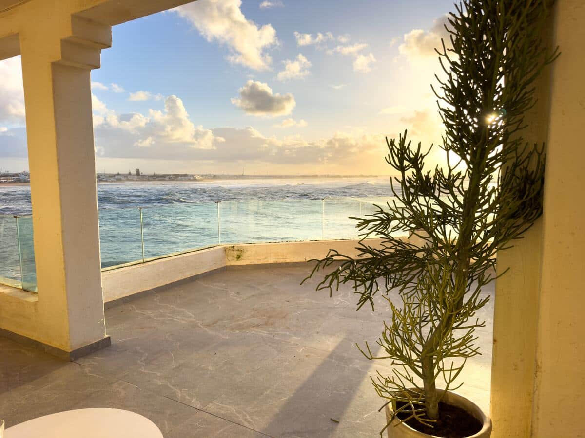 Terrasse au coucher du soleil